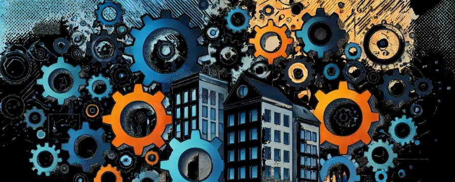 Gears turning, representing business growth